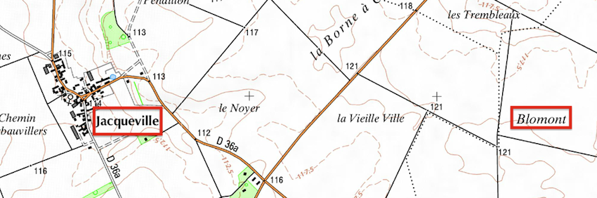 Jacqueville – carte actuelle (geoportail)