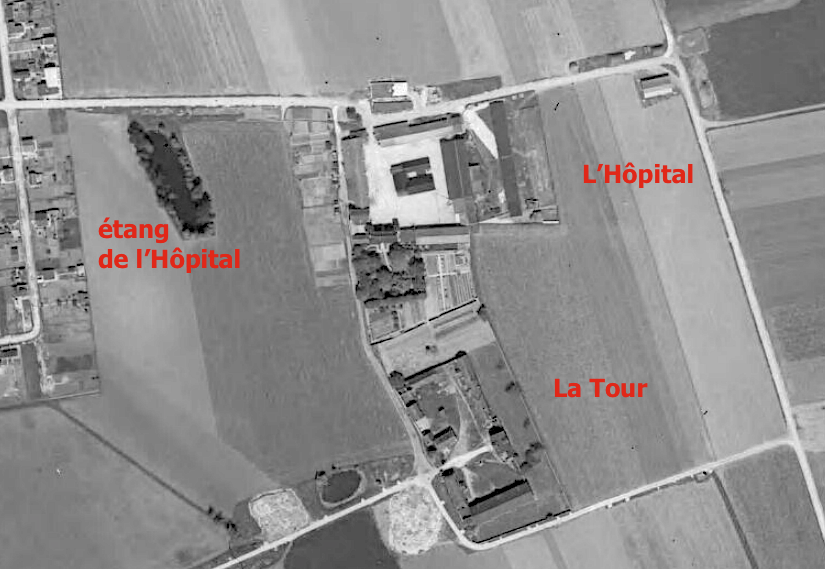 Les Fermes de L’Hôpital et de La Tour en 1933 (geoportail)