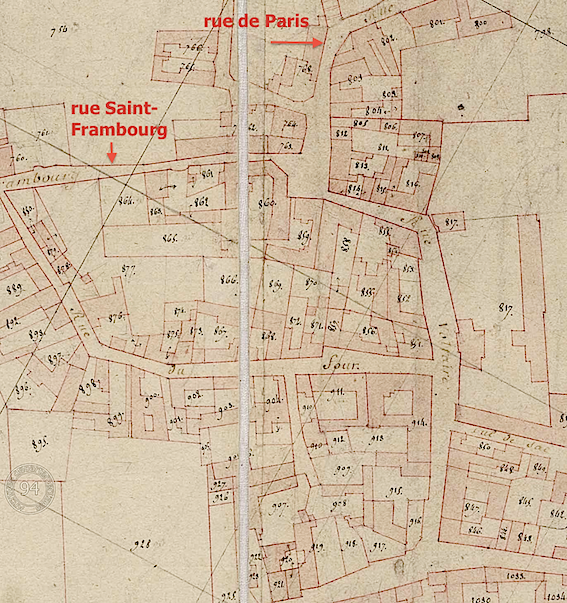 Ivry, quartier Saint-Frambourg – cadastre Napoléonien (AD 94)