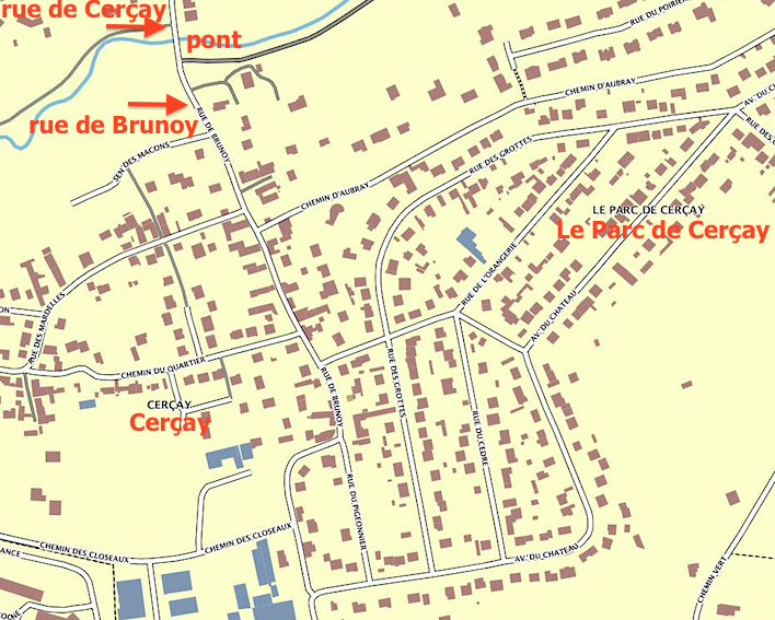 Cerçay – carte actuelle (geoportail)