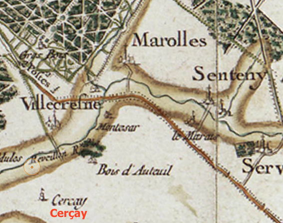 Cerçay – carte de Cassini (geoportail)