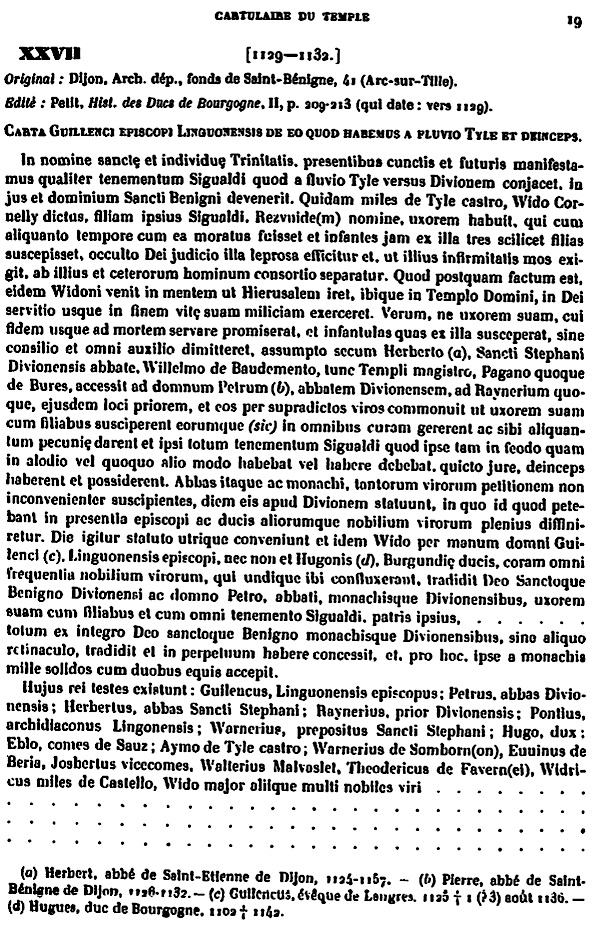 charte de Saint-Benigne de Dijon