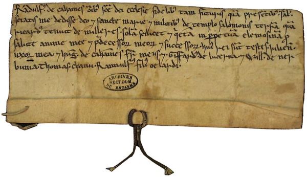 1198 - première charte connue de la commanderie de Bourgoult en Normandie (A.N.)